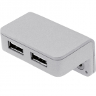  - Nástavná USB nabíječka T 2xUSB 5V/DC 1A, 12 V/DC stříbrná